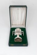 "KING EDWARD THE MARTYR - LOVING CUP" vintage English sterling silver lidded cup by Toye Kenning & Spencer Limited of London, housed in original box, 17cm high, 300 grams