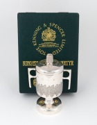 "KING EDWARD THE MARTYR - LOVING CUP" vintage English sterling silver lidded cup by Toye Kenning & Spencer Limited of London, housed in original box, 17cm high, 300 grams - 2