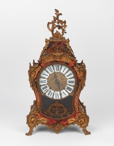 A French boule mantle clock with Bomanet movement, 20th century, 57cm high.