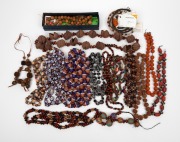 Assorted beaded necklaces, bangles and jewellery including indigenous Australian examples, (19 items)