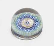 An antique French glass paperweight with millefiori&nbsp;decoration, 19th century, 6cm high, 9.5cm diameter