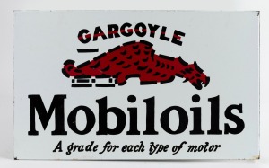 MOBILOILS "GARGOYLE" double sided enamel sign, 31 x 51cm