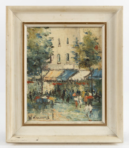 WILMOTTE WILLIAMS (1916-1992), Blue Blinds Macleay Street, Kings Cross, 1968, oil on canvas board, signed lower left "W. Willams" titled verso, 20 x 25cm, 36 x 31cm overall.