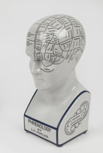 PHRENOLOGY porcelain bust, late 20th century, 30cm high