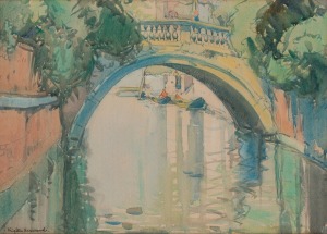 ARTHUR KNIGHTON HAMMOND (1875-1970), (Venetian canal scene), watercolour, signed lower left "Knighton Hammond", 28 x 39cm, 55 x 65cm overall