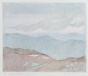 MARGARET LEES (1936 - ), Snow Patches, Kosciusko, linocut, 6/6, signed lower right "Margaret Lees, '84", 28 x 32cm, 51 x 54cm overall