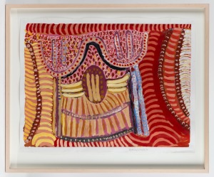 EMILY LANKIN (1931 - ), (untitled), acrylic on paper, signed lower right "Emily Lankin", with gallery number verso "AK6625", 49 x 64cm, 62 x 75cm overall