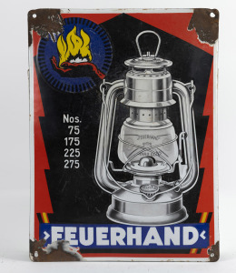 Four vintage tin enamel advertising signs, 20th century, the largest 47cm wide.