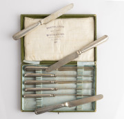 A set of eight silver fruit knives, unknown age and origin, 20cm long &nbsp;