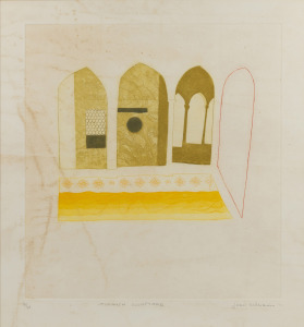 JOAN WILLIAMS, Turkish Courtyard, etching, 6/30, signed and titled in lower margin "Joan Williams, '71", ​​​​​​​53 x 51cm, 75 x 69cm overall