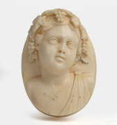 An antique French Dieppe carved ivory brooch, 19th century, ​​​​​​​5.5cm high.