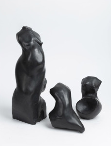 ARTIST UNKNOWN, three cast bronze statuettes, stamped with artist's mark and edition (illegible), the largest 34cm high.