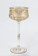 MOSER impressive antique Bohemian glass oversized goblet with fine quality wheel cut engraving and gilt decoration, 19th century, ​​​​​​​25cm high.