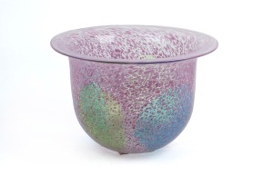 KOSTA BODA Swedish pink art glass bowl by ULRICA VALLIEN, engraved factory mark to base, 16cm high, 23.5cm diameter.