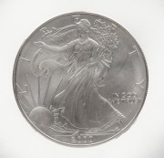 Three American 1 oz. silver dollars, together with a boxed 1998 Central Bank Of Kuwait 1 oz. silver coin, (4 items) - 3
