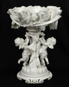 MOORE BROTHERS antique English blanc de chine comport with cactus and cherub decoration, 19th century, 32cm high