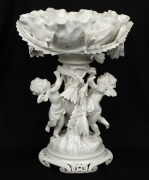 MOORE BROTHERS antique English blanc de chine comport with cactus and cherub decoration, 19th century, 32cm high - 2