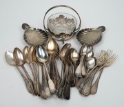 Assorted Russian Soviet era 875 silver and Austro-Hungarian silver cutlery (41 pieces), silver plated bonbon dishes, cutlery, etc, 19th/20th century, (qty), 2020+ grams silver weight.