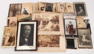 An accumulation of antique and vintage photographs including tintype, cartes-de-visite&nbsp;and albumen prints, subjects including WENTWORTH FALLS N.S.W. (qty)
