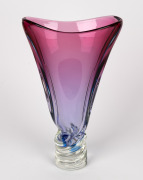 A Murano&nbsp;cranberry and mauve art glass vase, 35cm high