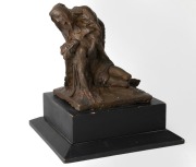 ALFREDO ANGELONI&nbsp;(1883-1953), cast bronze statue figural group, signed "A. Angeloni", 18cm high, (26cm high including plinth).