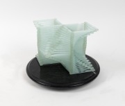 KI BUM KIM "Quasar" art glass sculpture on black marble base, 20cm high overall - 2