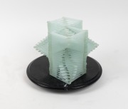 KI BUM KIM "Quasar" art glass sculpture on black marble base, 20cm high overall - 3