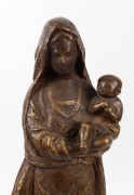 MADONNA & CHILD vintage cast bronze statue, 20th century, signed at the lower rear&nbsp;(illegible), 71cm high. - 2