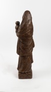 MADONNA & CHILD vintage cast bronze statue, 20th century, signed at the lower rear&nbsp;(illegible), 71cm high. - 3