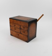 An antique Japanese trinket box with lift-top and five drawers, 19th/20th century, 27cm high, 32cm wide, 20cm deep - 3