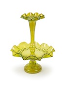 LOETZ (attributed) antique Bohemian green iridescent glass table centrepiece, 19th/20th century, 44cm high, 34cm wide.