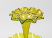LOETZ (attributed) antique Bohemian green iridescent glass table centrepiece, 19th/20th century, 44cm high, 34cm wide. - 2