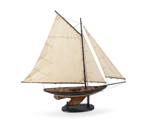 Vintage pond yacht on stand, 20th century, 90cm high, 99cm long overall