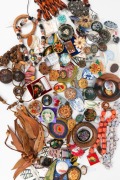 Assorted costume jewellery including many new exampls and also many Australian hand-painted examples, (qty) - 3