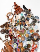Assorted costume jewellery including many new exampls and also many Australian hand-painted examples, (qty) - 4