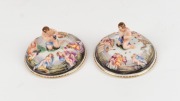 A pair of antique Italian porcelain chocolate cups and covers with saucers, Naples, 18th/19th century, 12cm high each overall - 2