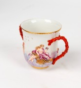A pair of antique Italian porcelain chocolate cups and covers with saucers, Naples, 18th/19th century, 12cm high each overall - 3