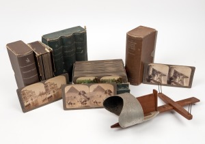STEREO CARDS & STEREO VIEWER: An attractive range housed in somewhat dilapidated original boxes. Inspection will reward. (qty).