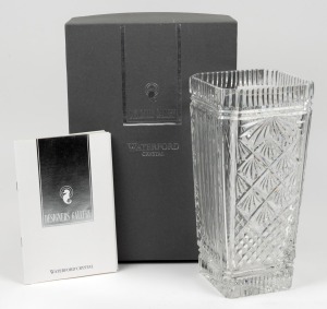 WATERFORD crystal vase in original box, 30cm high