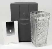 WATERFORD crystal vase in original box, 30cm high