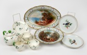 Porcelain serving bowls, dishes and tea ware including Royal Worcester and Meissen, mixed vintages, the largest 35cm wide