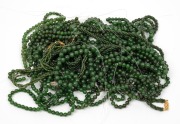 Assorted jade bead necklaces, (qty). Note: New old stock, several without clasps.