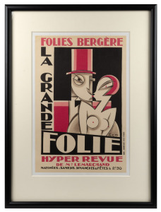 LA GRANDE FOLIE - FOLIES BERG&Egrave;RE:&nbsp;Framed French cabaret poster, 78 x 58cm overall