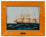 WEDGWOOD set of six limited edition porcelain plaques with clipper ship portraits, attractively framed and mounted with window backs and ship details verso, late 20th century, ​​​​​​​25 x 32cm each overall - 2