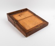 An antique English walnut writing box with brass bound corners and name plate, 19th century, ​​​​​​​15cm high, 35cm wide, 23cm deep - 2