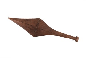 A diamond shaped club, carved wood, Solomon Islands origin, early to mid 20th century, ​​​​​​​78cm long.
