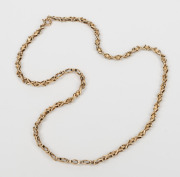 A vintage 9ct gold necklace, 20th century, ​​​​​​​44cm long 11 grams.