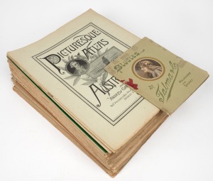 PICTURESQUE ATLAS OF AUSTRALASIA: Group of unbound subscription antique publications housing numerous plates, maps, supplements&nbsp;and engravings; together with an antique publication "Studies by Talma & Co.".