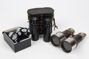 Three assorted binoculars and field glasses, 19th century, mid 20th century and late 20th century