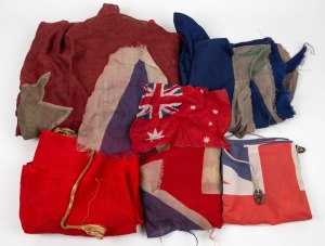 FLAGS & BUNTING, assorted lot with mixed vintages and condition, (some fragments), (qty)